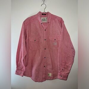 Vintage USA made Calvin Klein Sport pinstripe red denim shirt men’s medium